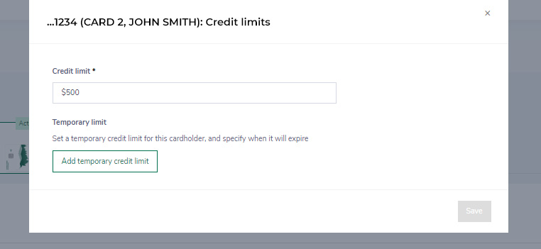 Easily set cardholder credit limits online with SpendTrack