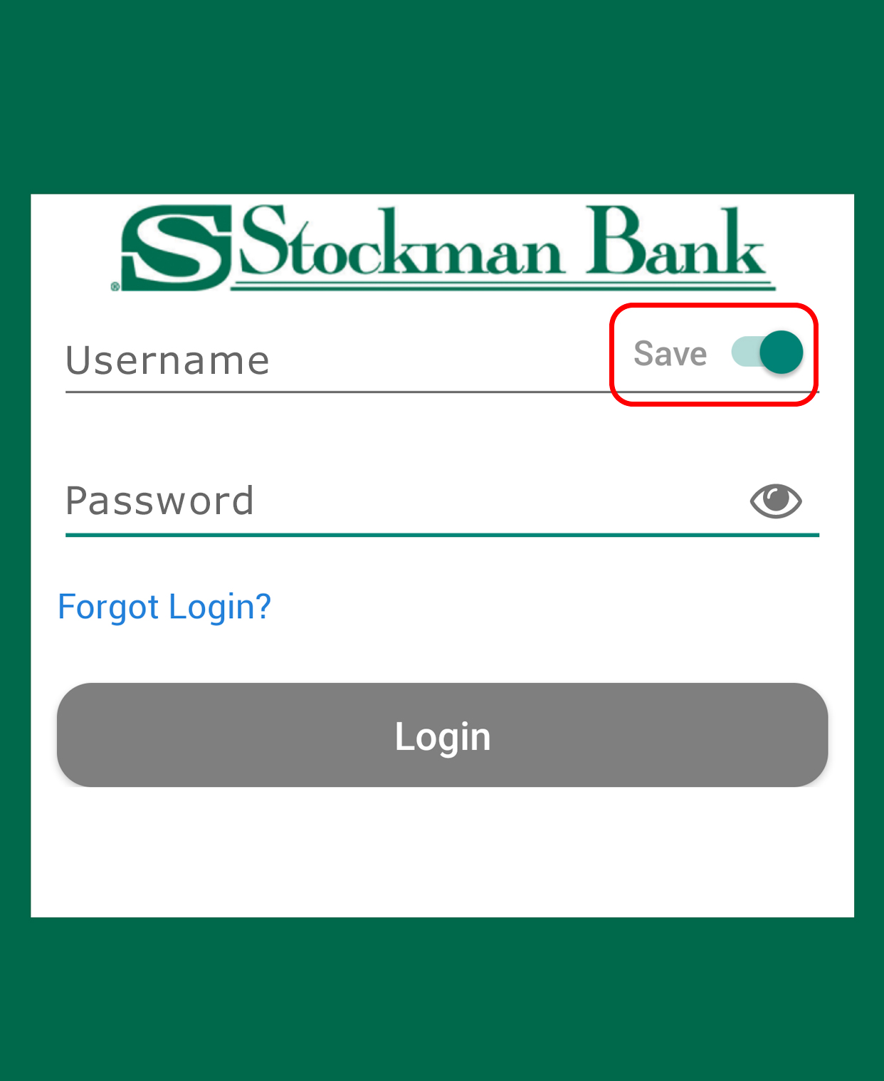 Save Login Button